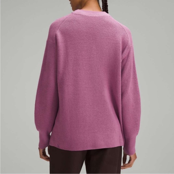 New Lululemon Merino Wool Blend Crewneck Ribbed Sweater Sz 4 Velvet Dust Purple - Picture 3 of 11